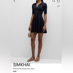 Jonathan Simkhai slate blue ribbed polo midi dress. New with tags.